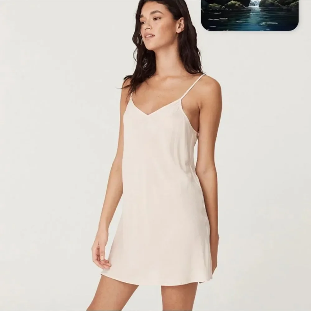 NWT SPELL Mini Slip Cream Dress XxL